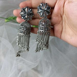 Sliver Oxidised  Jhumka