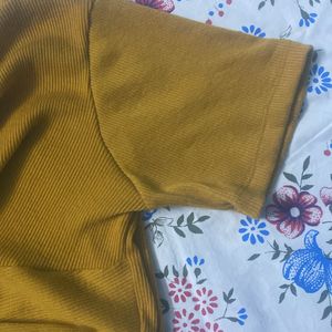 Mustard Crop Top Medium Size 34 36 38 Adjustable