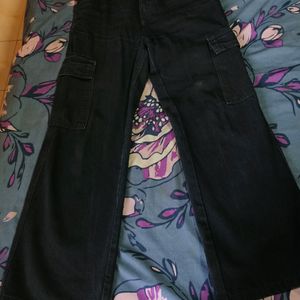 Zara Black Faded Cargo Jeans