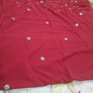 Brand New Embroidered Saree With Running Bp