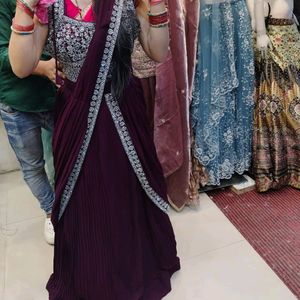 Ready To Wear Saree In Lahnga Style