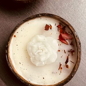 Homemade Coconut Shell Candle