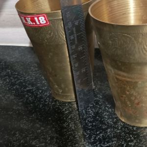 Set Of Two Pure Brass Glass