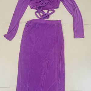 Urbanic Purple Skirt & Crop Top Co Ord Set