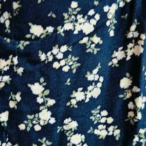 Navy Blue Strap Floral Dress