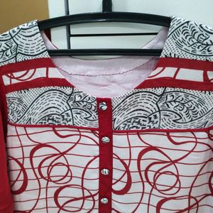 Red Cotton Kurti