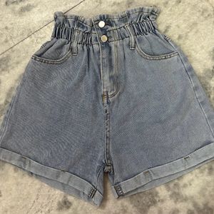 Paper bag Denim Shorts