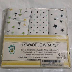 3 Pcs Sets Baby Swaddle Wraps Unisex Design