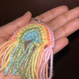 Crochet Rainbow Keychain