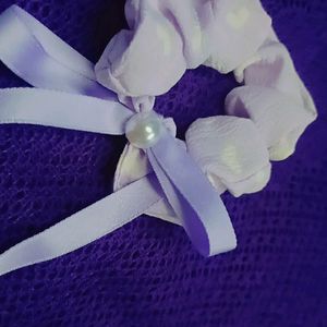 Purple Pearl Scrunchie