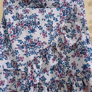 Berry blush Flower Printed Skirt