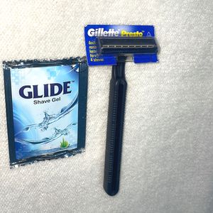 Gillette Razor + Shaving Gel + Freebie