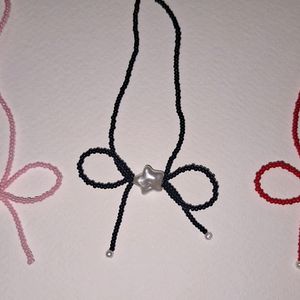 Beaded Bow Necklace