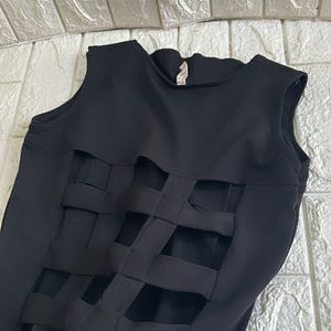 Cutout Back Black Top