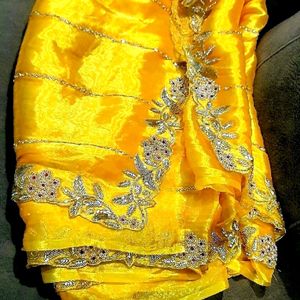 Beautiful yellow saree