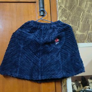 Navy Blue Mini Skirt Woolen