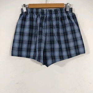 Mark & Spencer Navy Blue Checkered Unisex Boxer