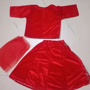 1-2 Year Baby Red Lehenga Choli