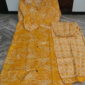 Yellow Afghani Kurti Pant