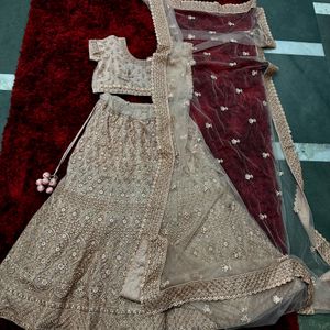 Embroidered Peach Lehnga