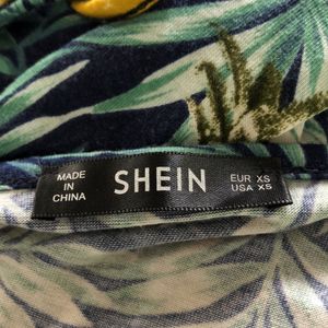 Shein Tropical Pineapple Palm Print Dress