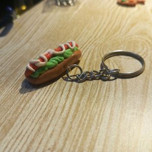 Handmade Hotdog Keychain