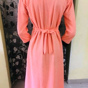 Long Peach Gown For Fomal Parties