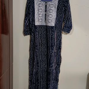 Blue Bandhani Kurta