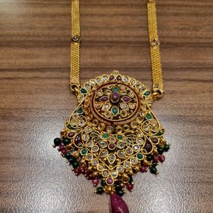 GOLD PLATED LONG RANI HAAR NECKLACE