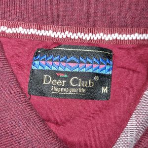 ( M ) Size Deer Club Brand Cotton T-Shirt