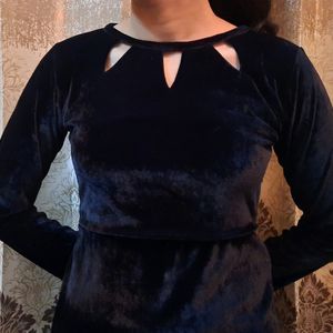 Black Velvet Bodycon Dress