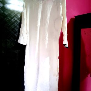 Gorgeous White Kurti With Embroidery Work