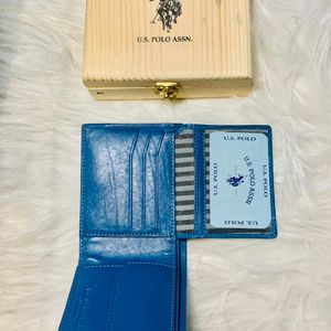 US POLO BLUE Bi-Fold Textured Wallet