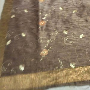 Brown Embroidery Saree