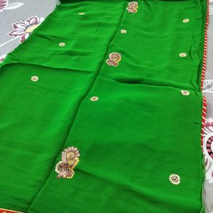 New Green Saree For Mehndi Function