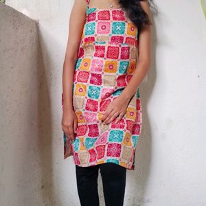 Beautiful Multicolour Kurti Hand stich Design