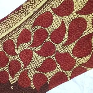 Designer Brown Saree Without Blouse