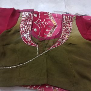 Designer Wedding Saree With Stitched Blouse