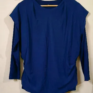 Navy Blue Double Layered Full Sleeves Top