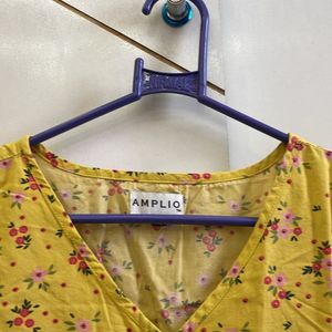 Rich Floral Yellow Top-summer Sale