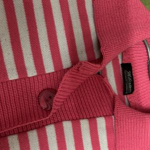 pink cardigan