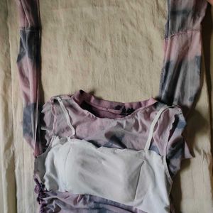 Prettiest Drawstring Top With Attached Inner