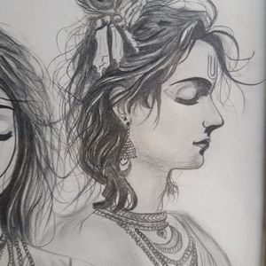 radhe krishna beautiful sketch