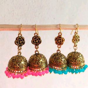 Rose Flower Jhumka