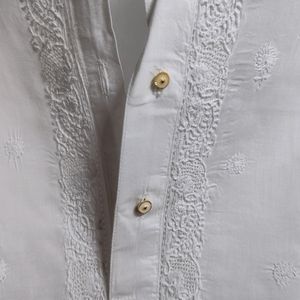 Authentic Lucknowi Gents Kurta In White Colour