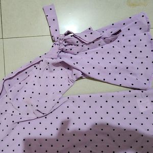 Zink London Lavender Polka Dots Top