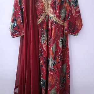 Floral A-Line Kurta Set