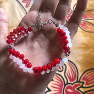 Red And White Crystal Bracelet