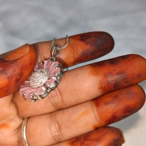 Flower Shape Pink Silver Set