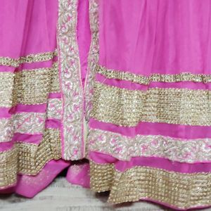 Pink Anarkali Suit Chudidar And Dupatta